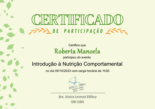 Curso de Introdução à Nutrição Comportamental